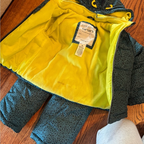 Carter's Green Jacket and Pants with Yellow Lining - Picture 2 of 4